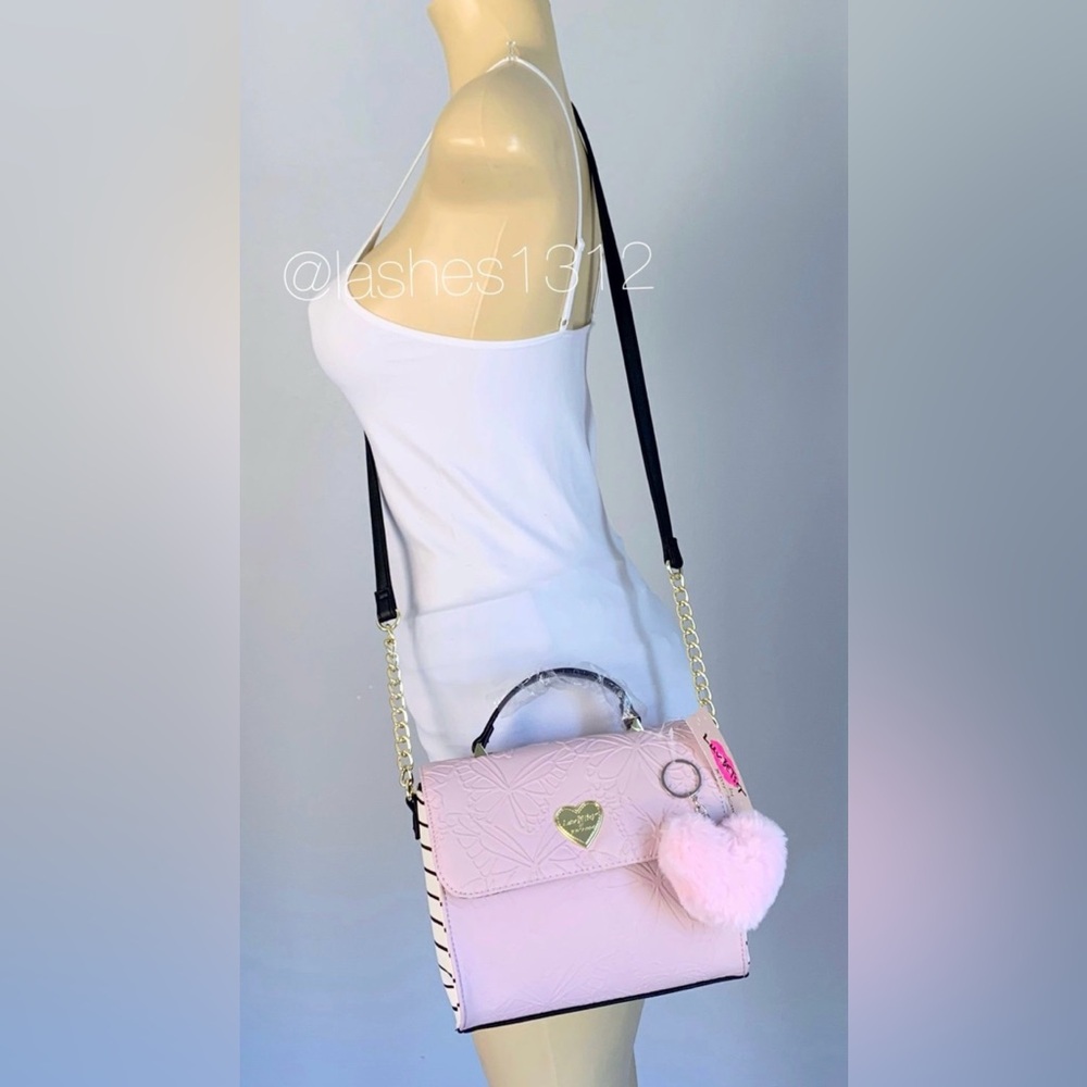 BETSEY JOHNSON Bag Addy Crossbody - Pink Butterfly Purse LBADDY - Picture 7 of 8